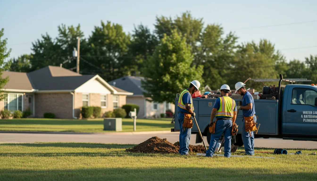 Residential water line and bathroom plumbing service in New Lisbon, IN